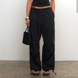 New Local European PARACHUTE PANT-BLACK XS/S